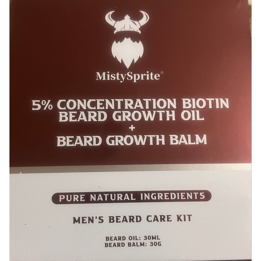 MistySprite Beard Growth Oil 5% Biotin & Beard Growth Balm NIB